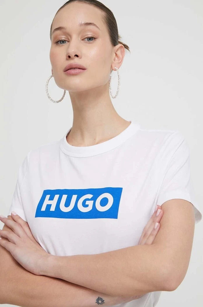 HUGO Blue тениска basic дамска от памук Classic Tee_B