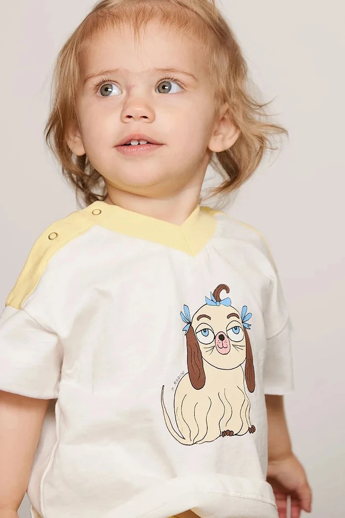 Mini Rodini тениска за деца от памук Dog