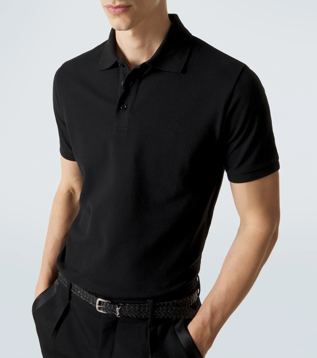Saint Laurent - Cotton-blend polo shirt