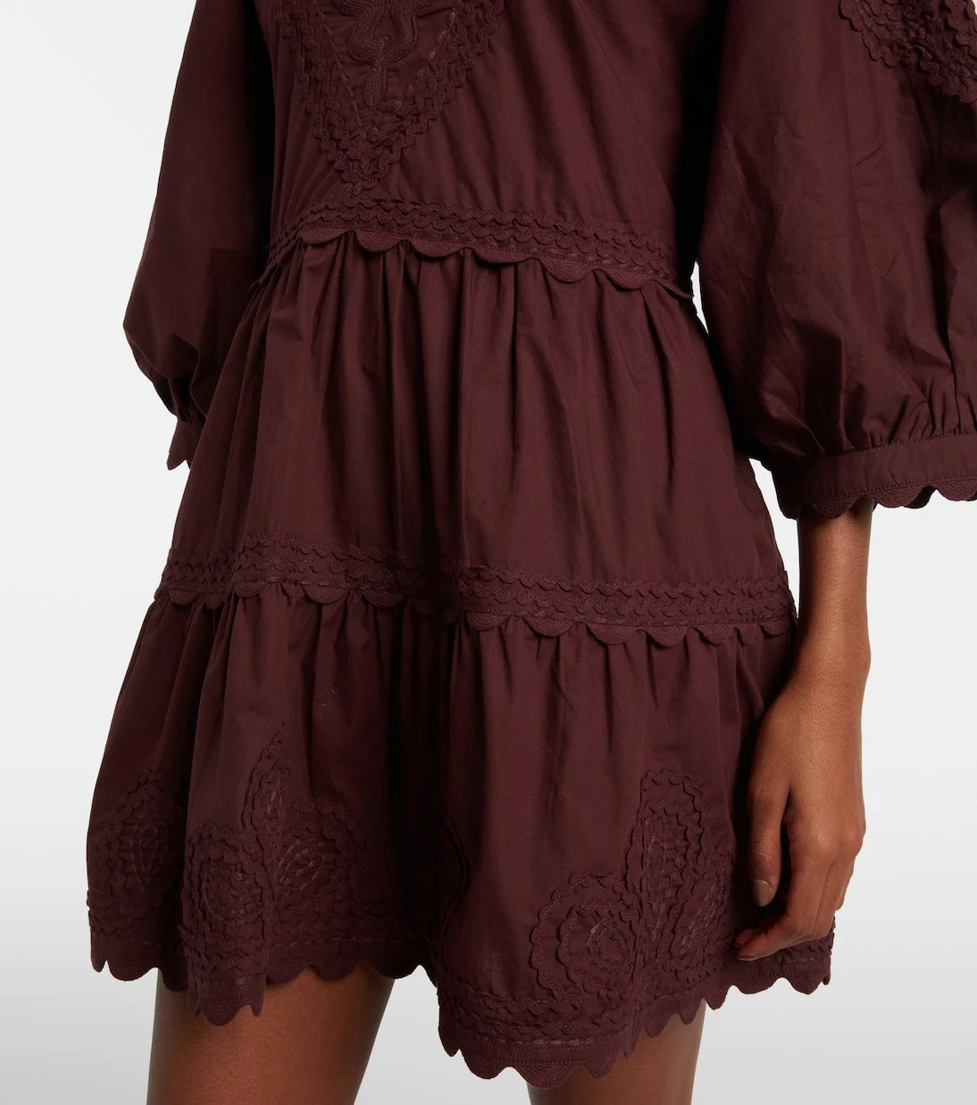 Juliet Dunn - Scalloped cotton poplin minidress