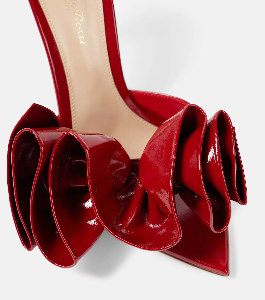 Gianvito Rossi - Gabrielle 105 ruffled patent leather mules