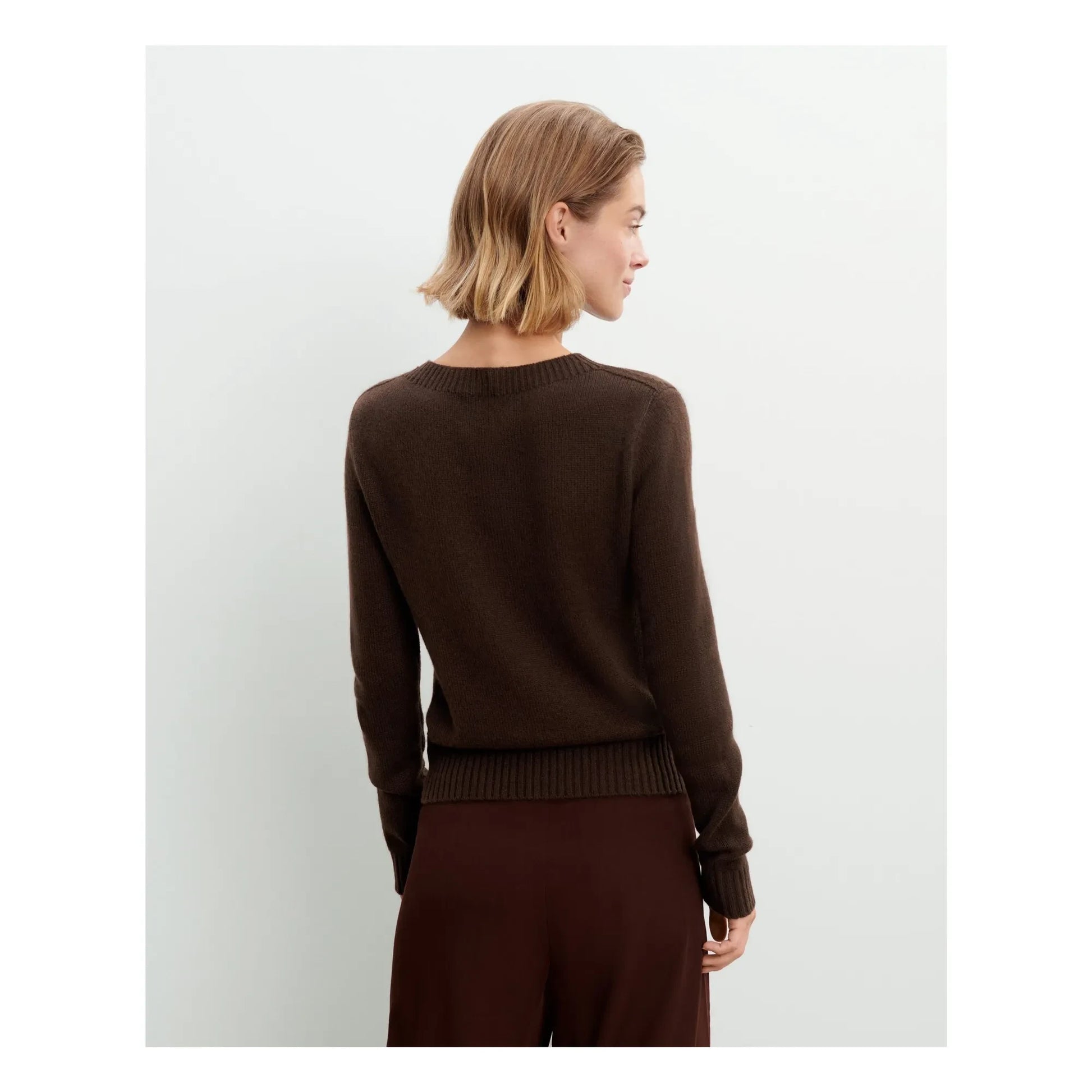 Bompard - Round Neck Sweater 4 Threads Cashmere | Chocolate