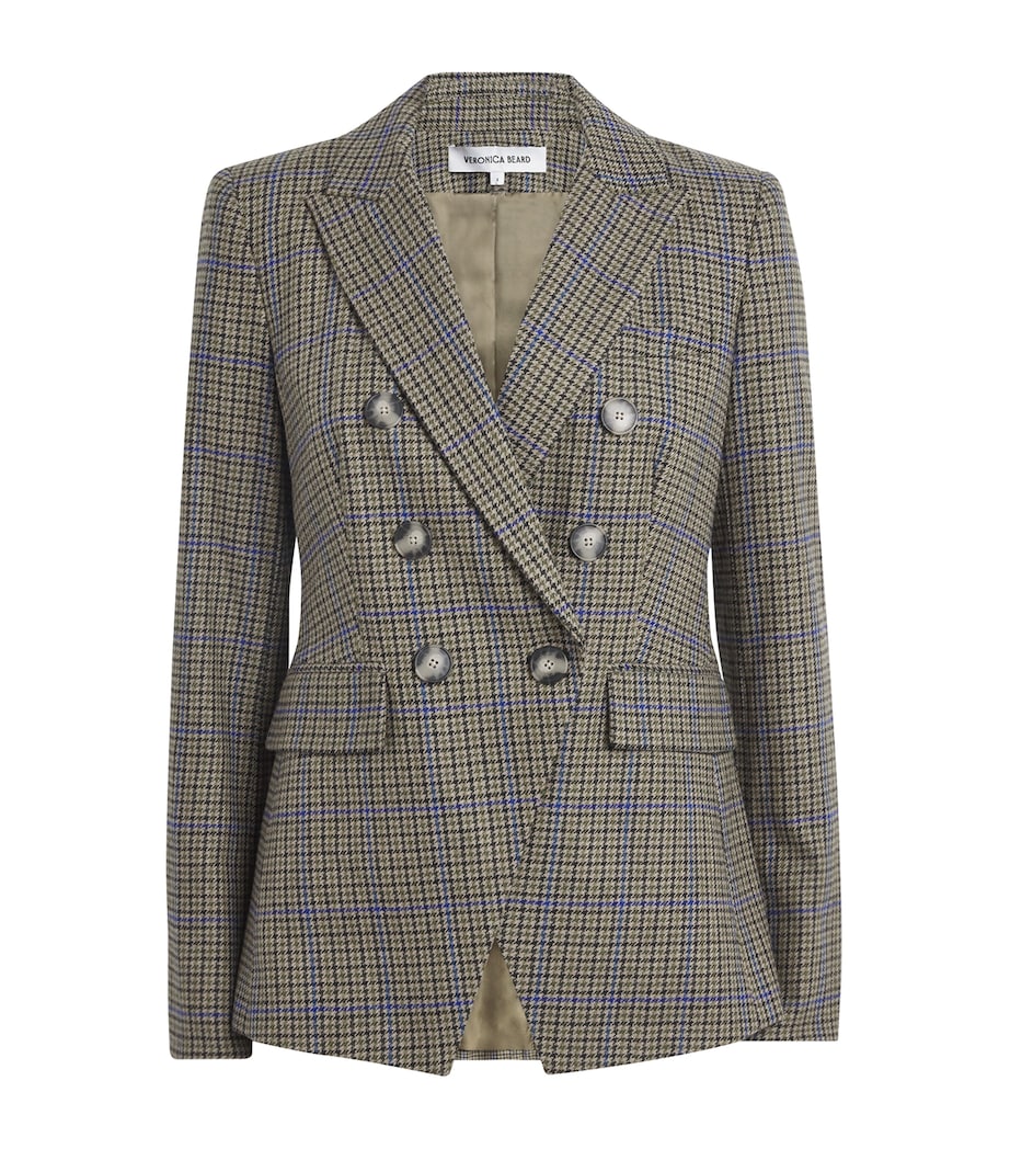 Veronica Beard Wool-Blend Houndstooth Dickey Blazer