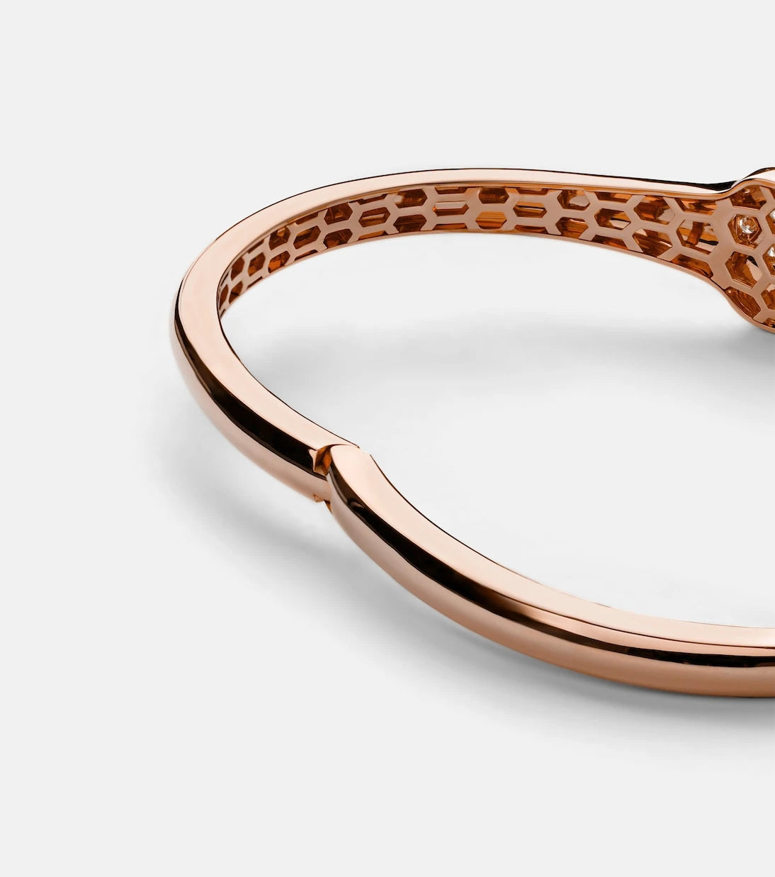 Bvlgari - Serpenti 18kt rose gold bangle with diamonds and rubellites