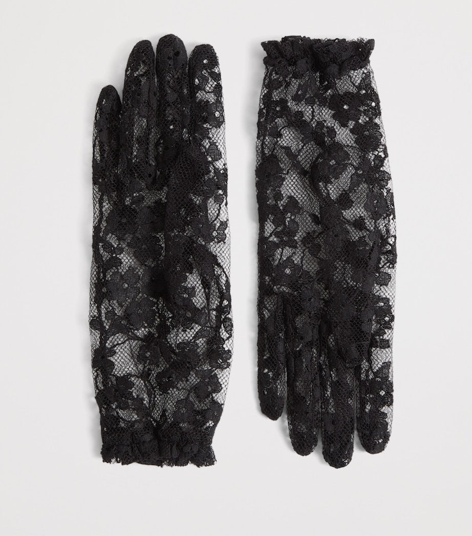 Valentino Garavani Black Lace VLogo Signature Gloves