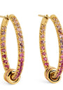 Mixed Gold and Sapphire Argo Demi Hoop Earrings
