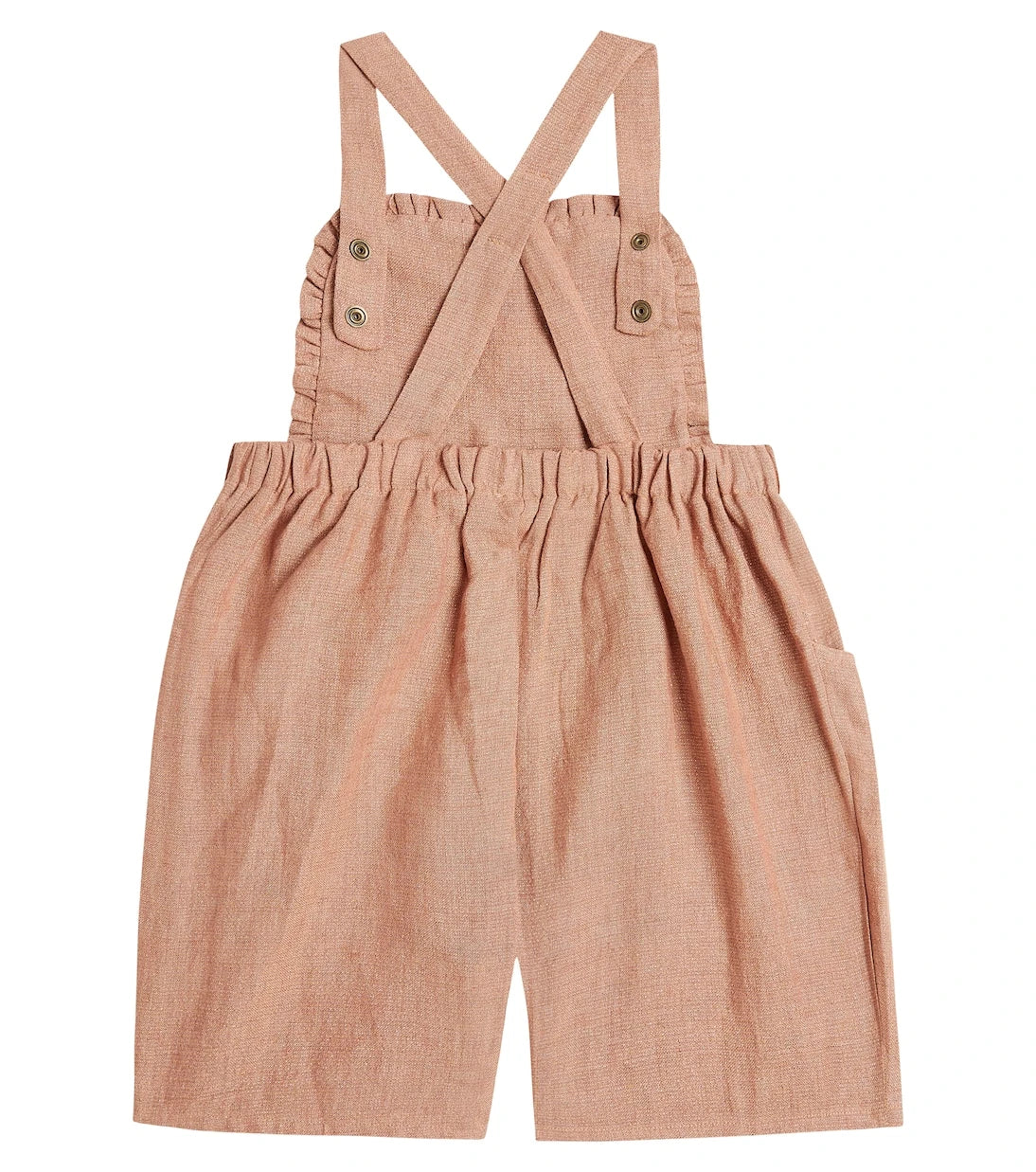 Donsje - Bou ruffled linen-blend overalls