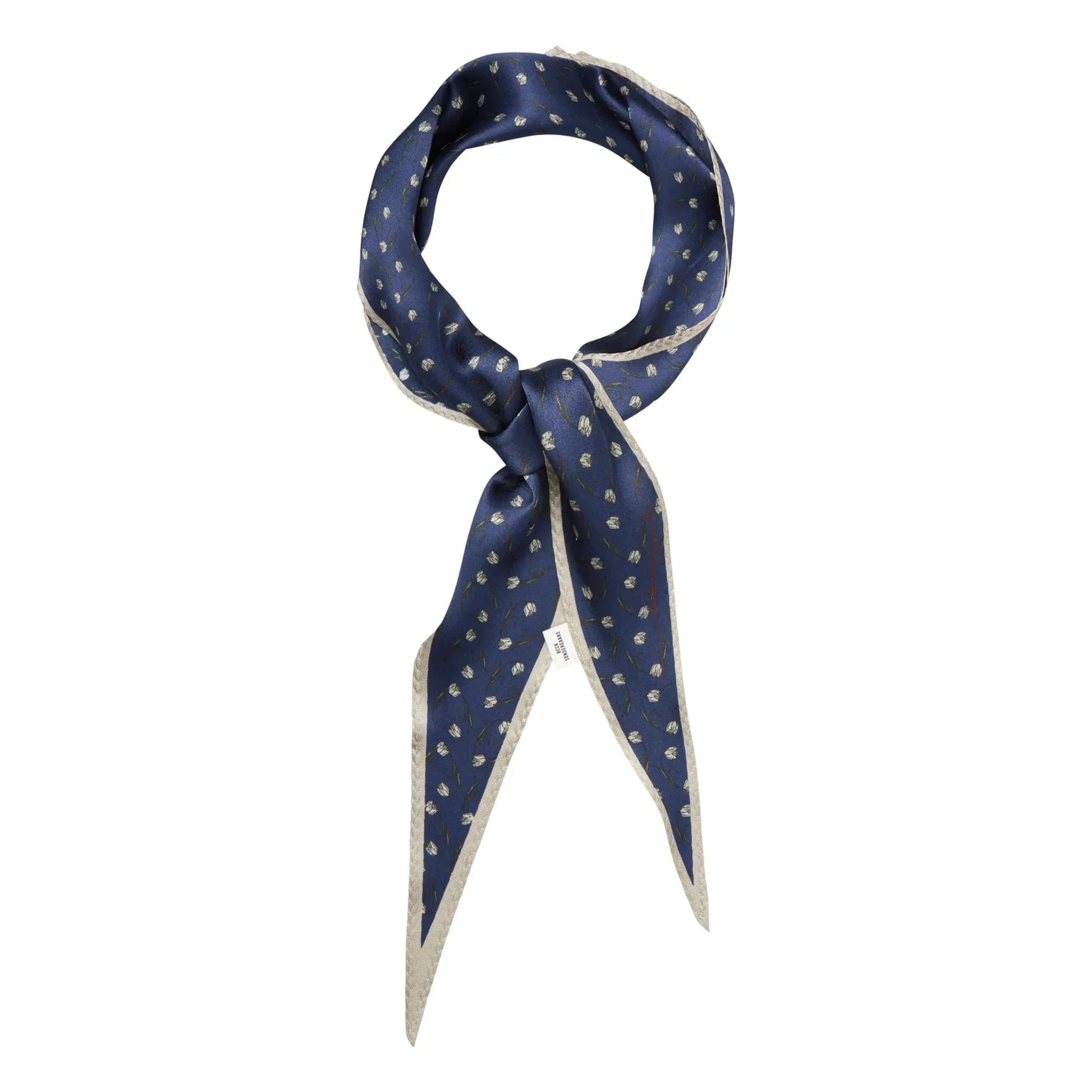 Becksöndergaard - Hearta Tulip Diamond scarf | Navy blue