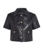 Maje Black Cropped Leather Jacket