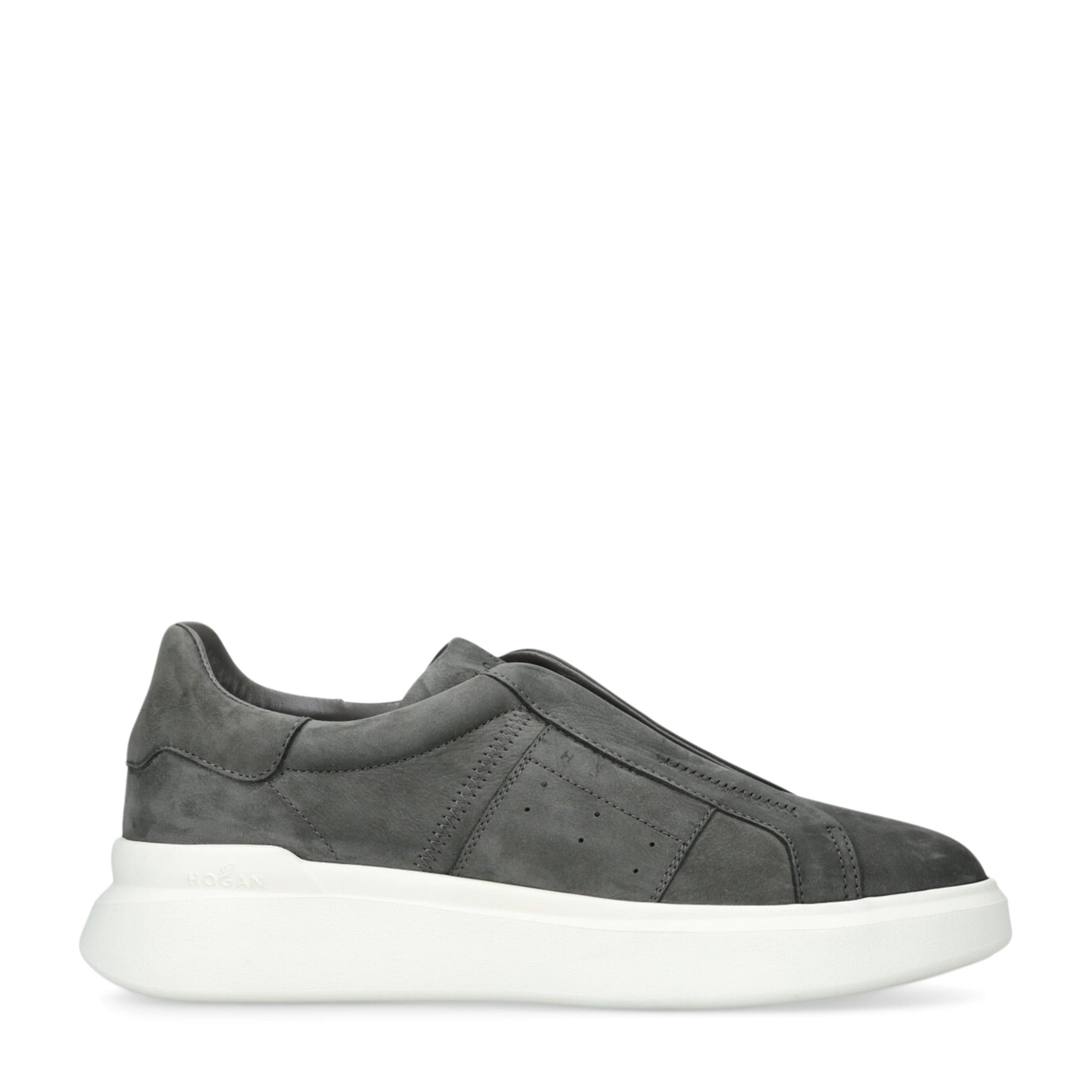 Hogan Grey Suede Fascia Slip-On Sneakers