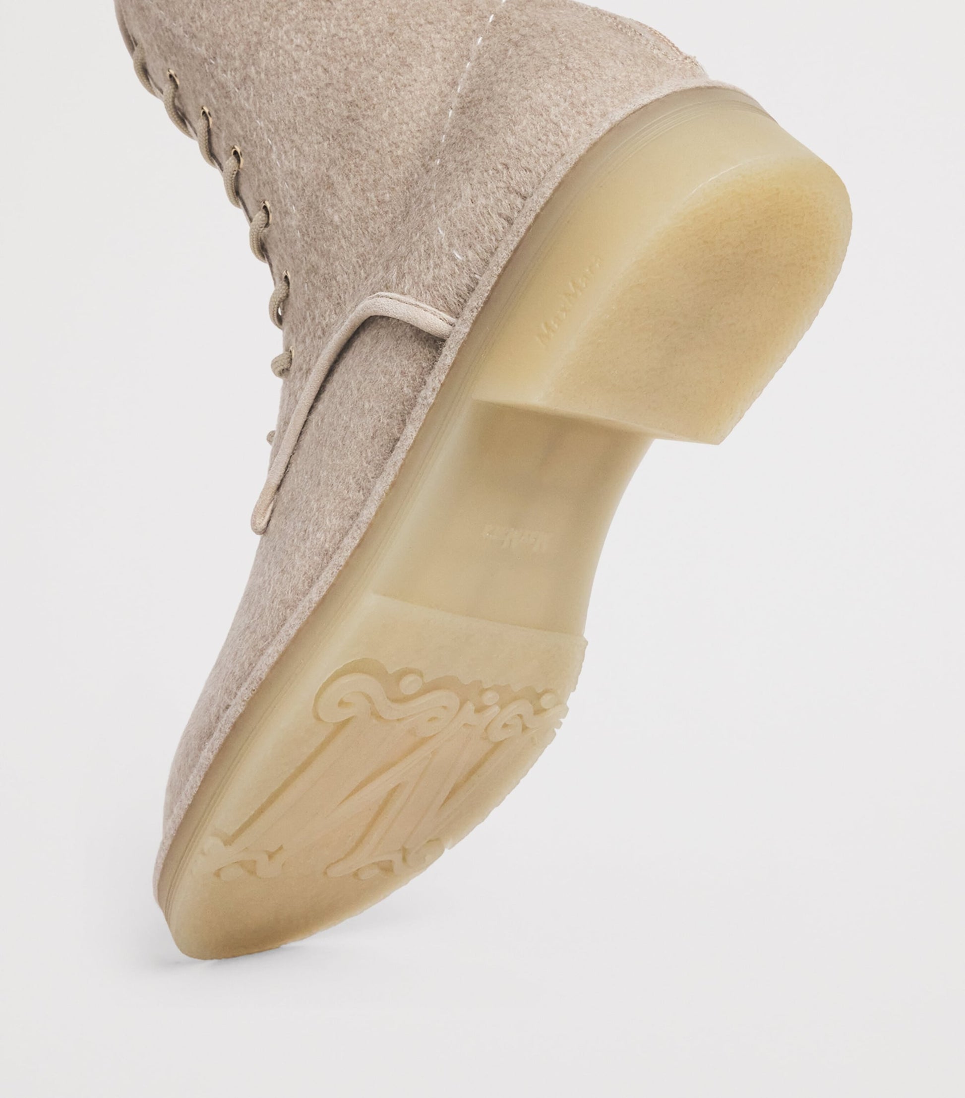 Beige Cashmere Ankle Boots