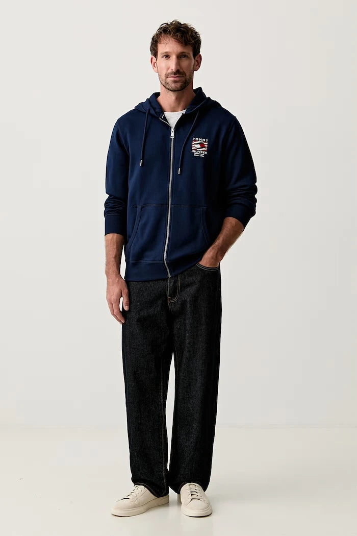 Tommy Hilfiger kapüşonlu erkek pamuklu sweatshirt
