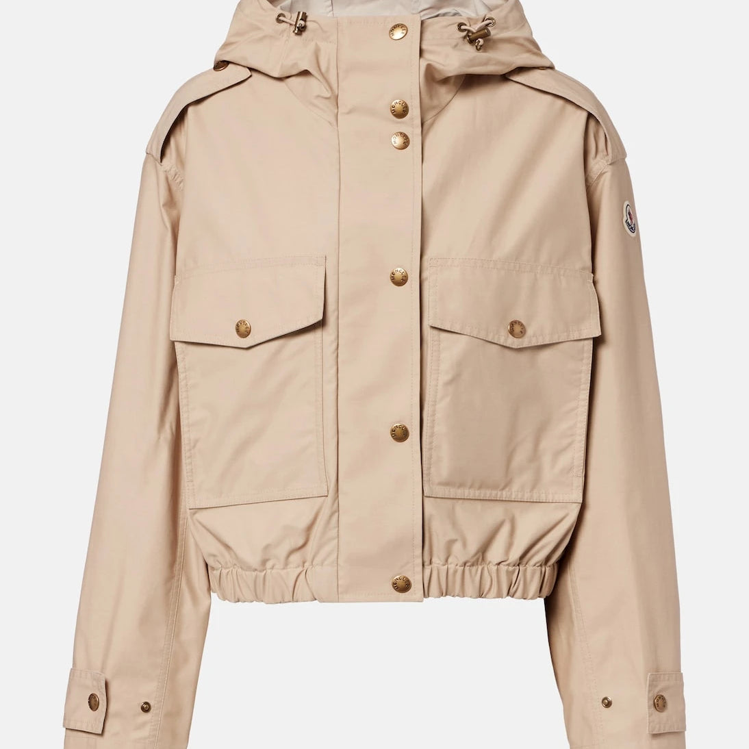 Moncler - جاكيت Carex قصير بغطاء رأس من مزيج القطن والبوبلين