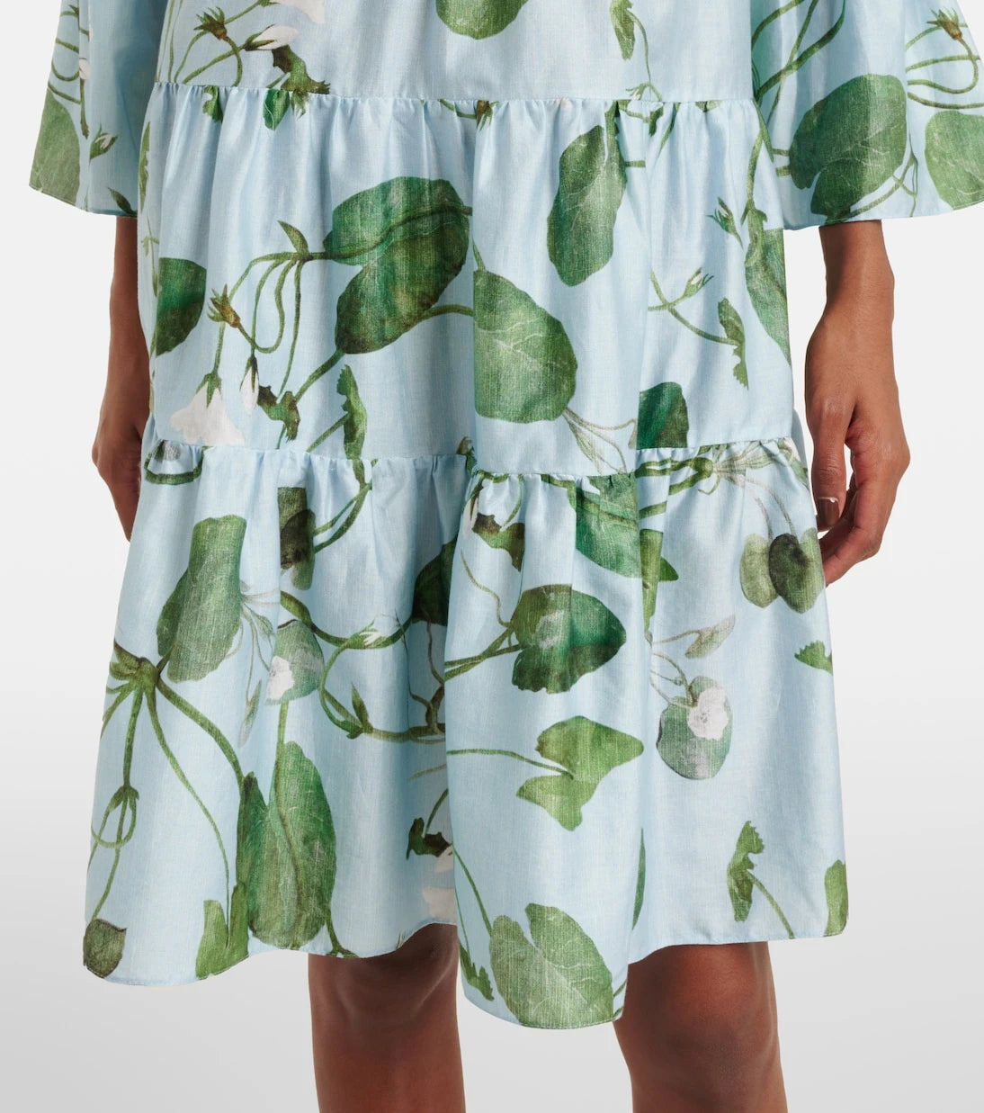 Erdem - Tiered floral cotton minidress