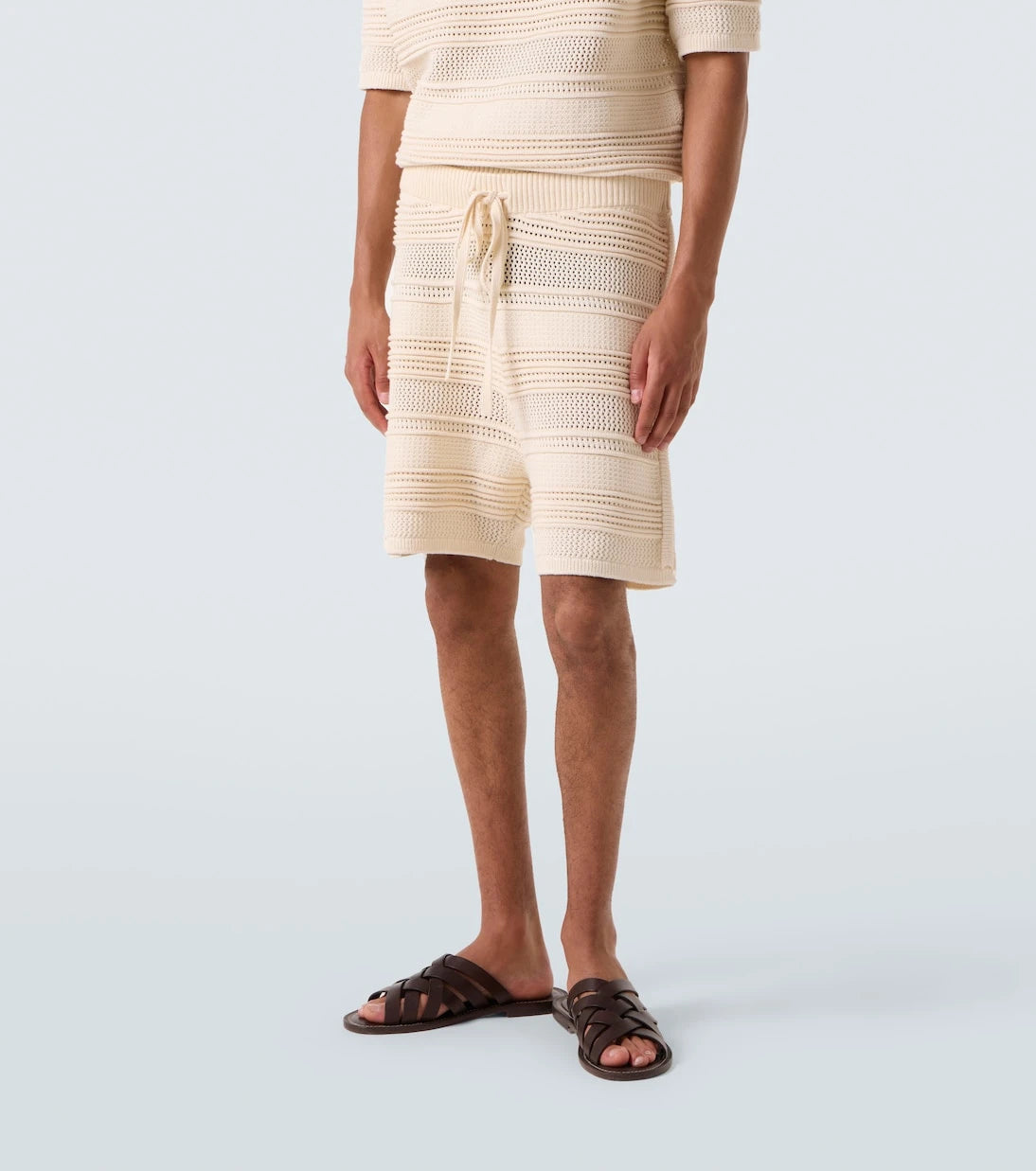 Commas - Crochet cotton-blend shorts
