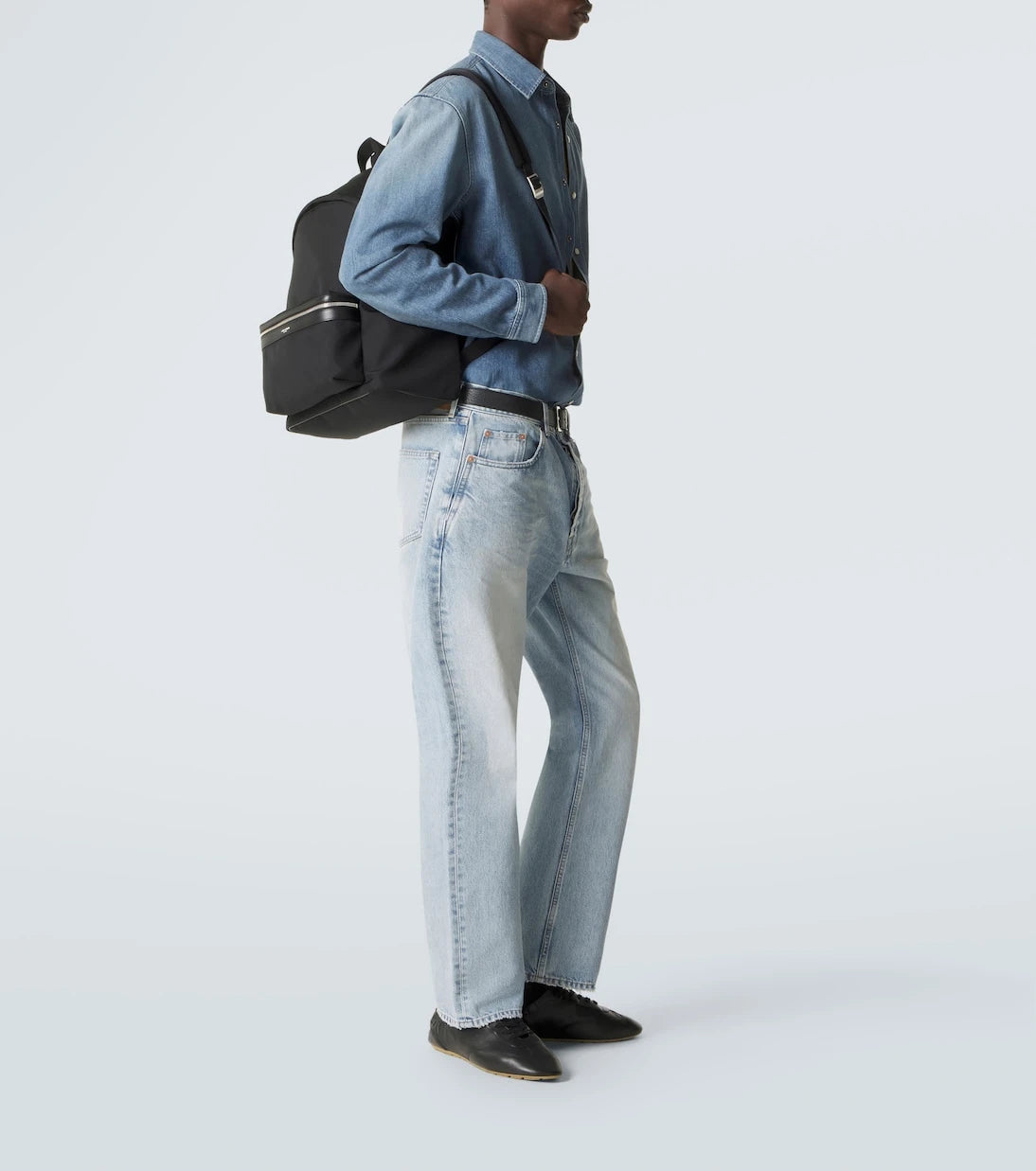 Saint Laurent - City leather-trimmed canvas backpack