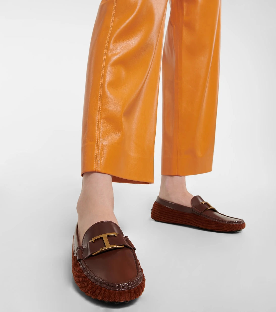 Tod's - Gommino leather and velvet loafers