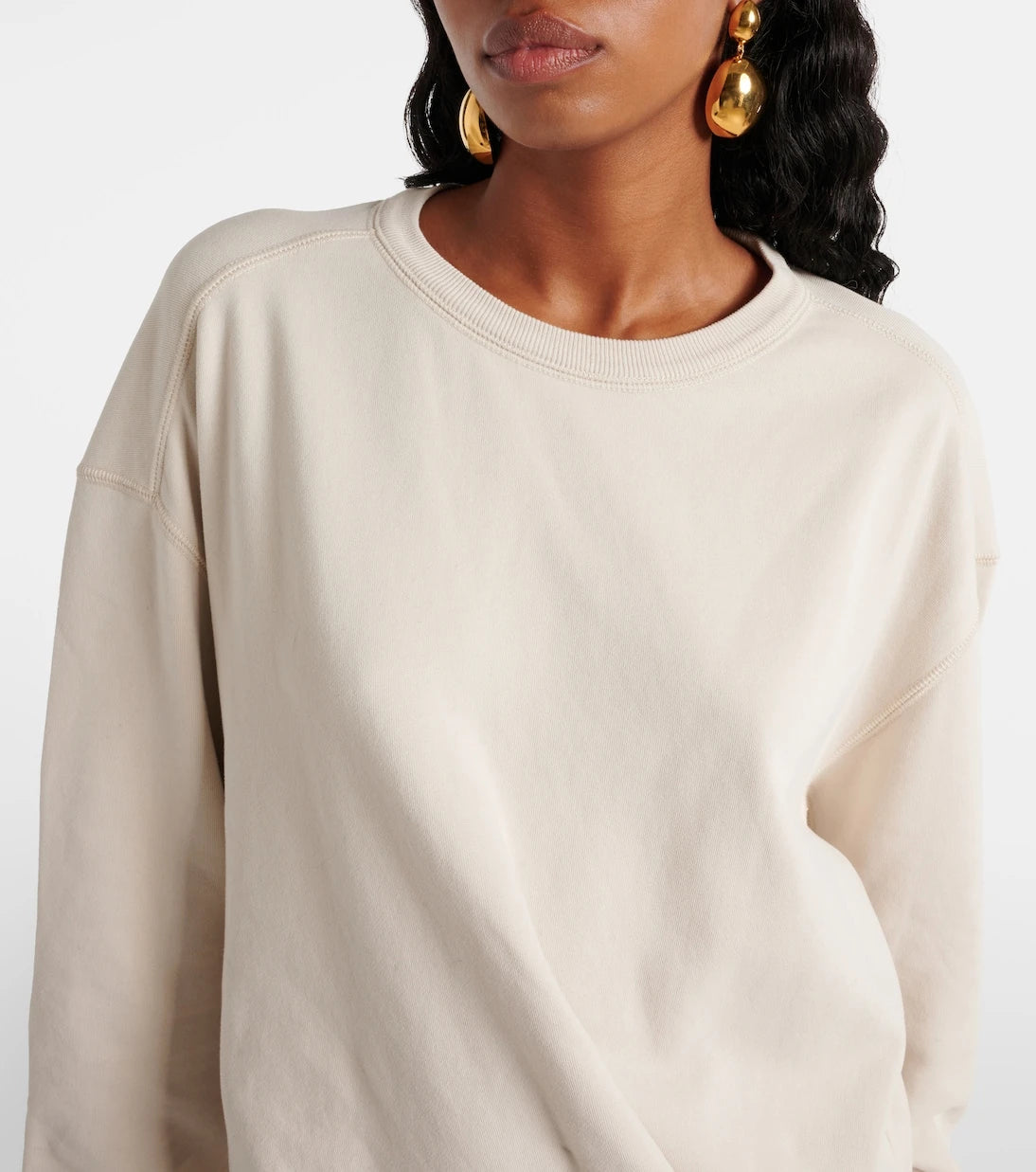 Marant Etoile - فستان قصير بكسرات من جيرسيه القطن طراز Pipper