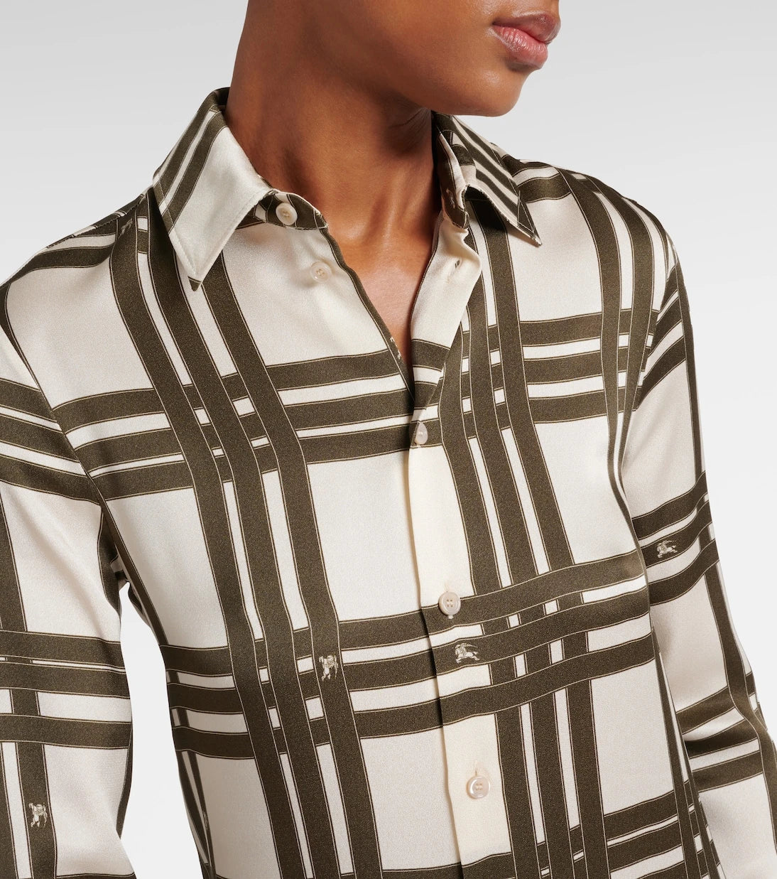 Burberry - Ribbon Check silk shirt dress