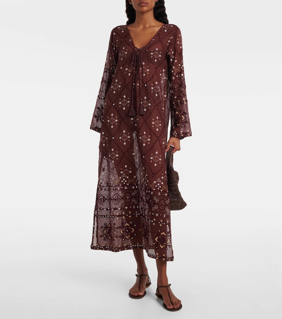 Juliet Dunn - Embroidered cotton kaftan