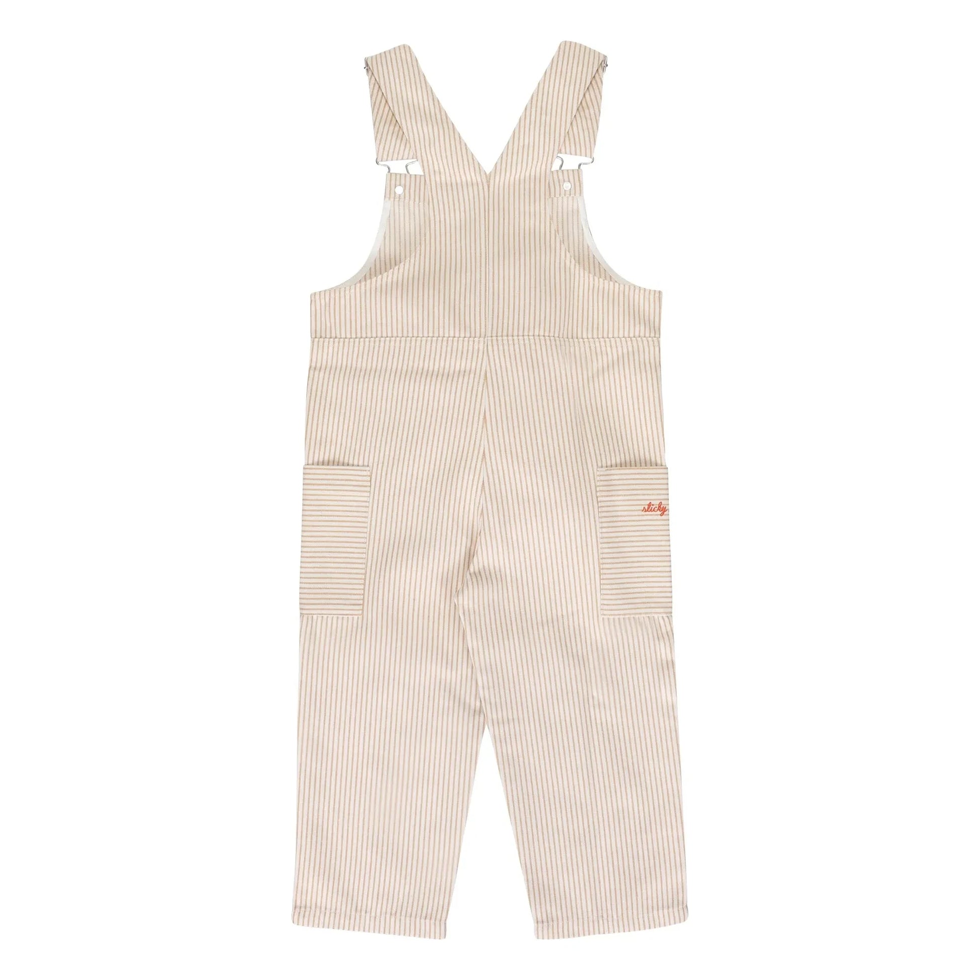 Sticky Lemon - Striped Lemon Dungarees | White