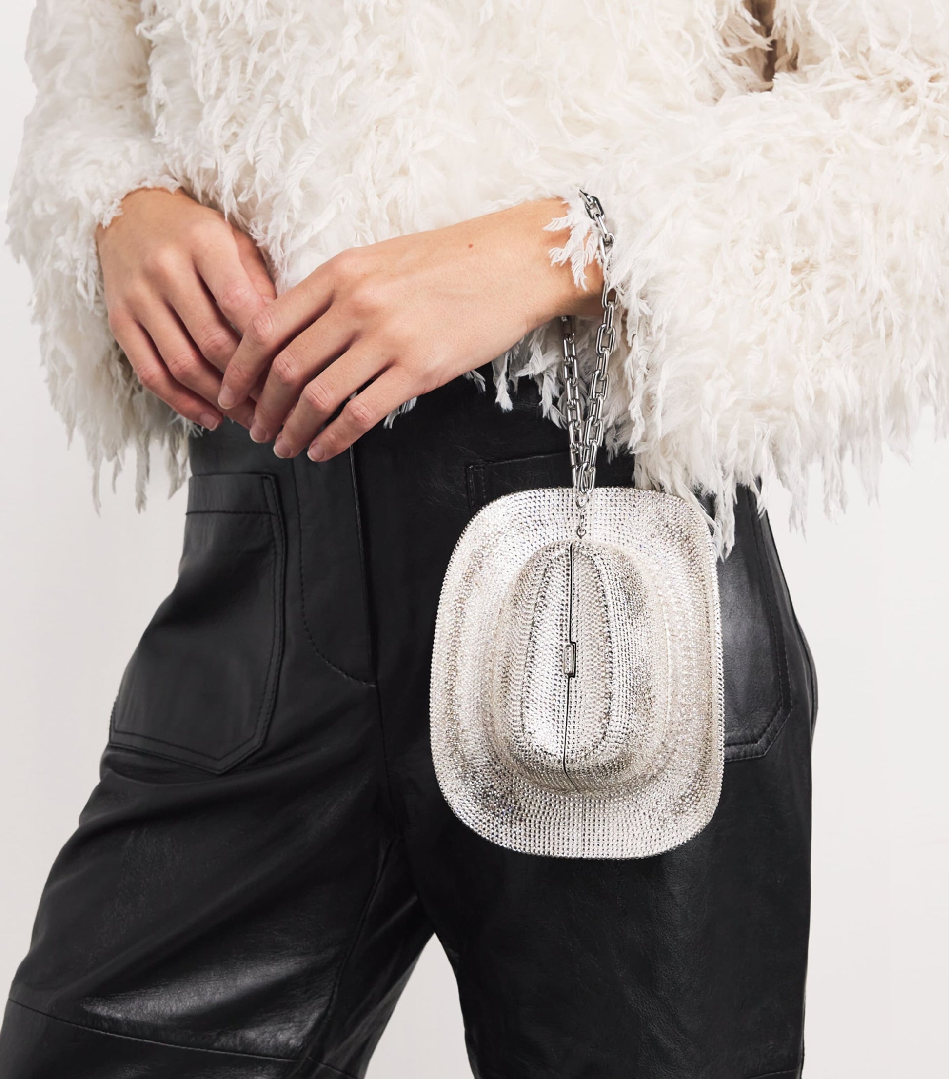 Judith Leiber Crystal Cowboy Hat Jane Clutch Bag