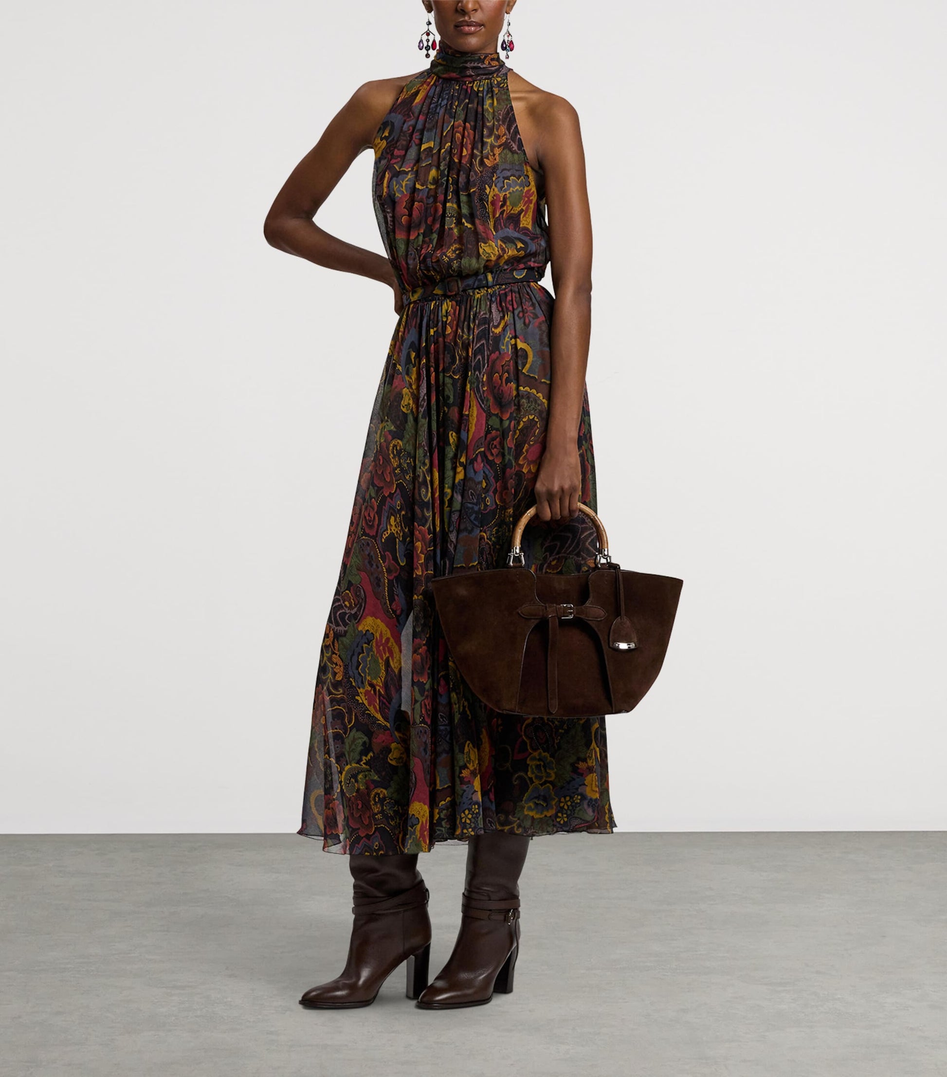 Brown Suede Ralph Tote Bag