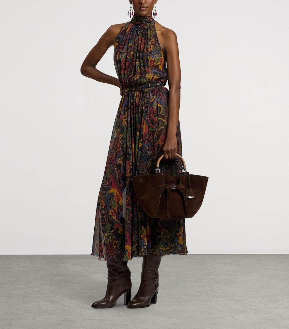 Brown Suede Ralph Tote Bag