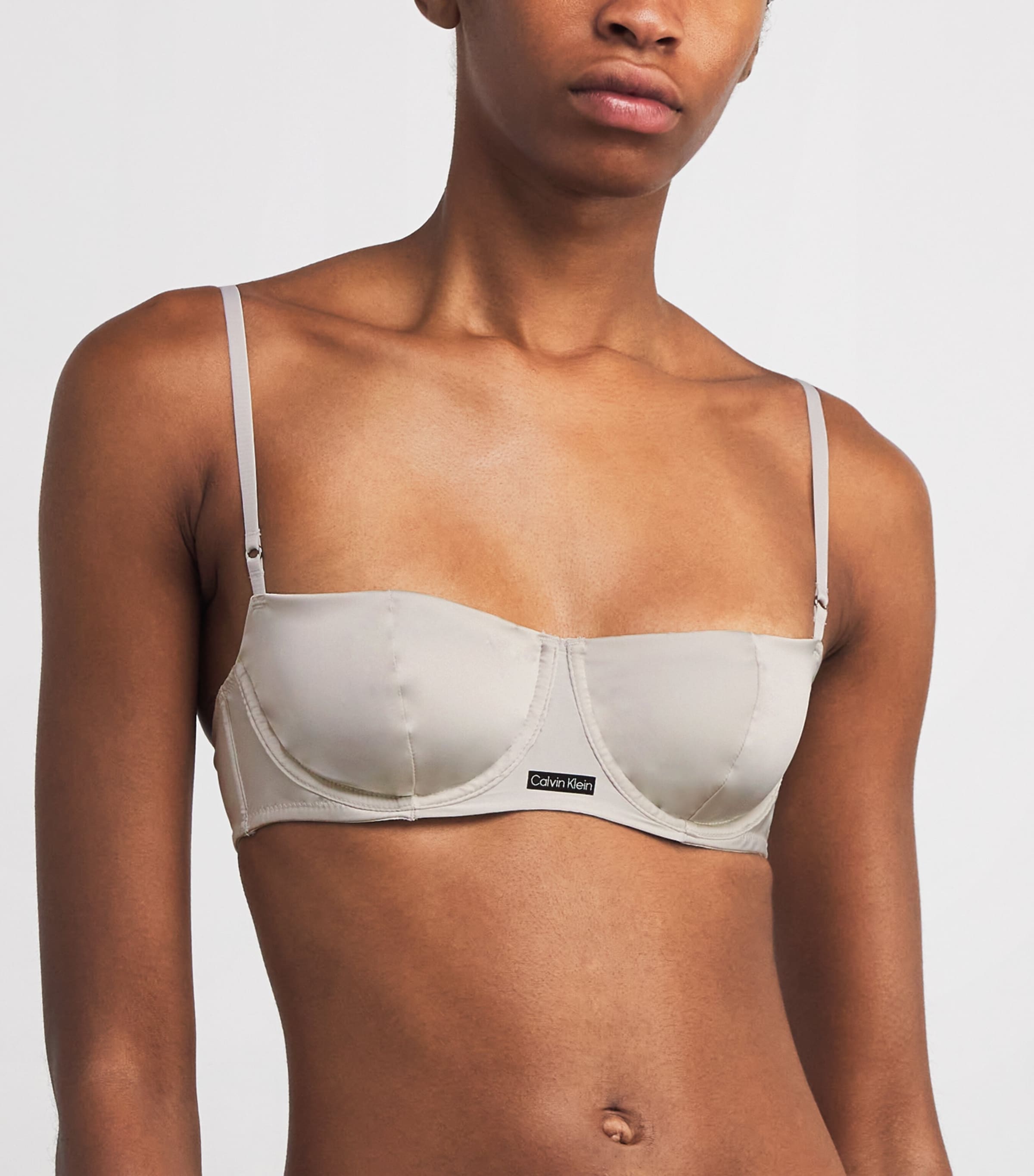 Calvin Klein White Satin Signature Bra