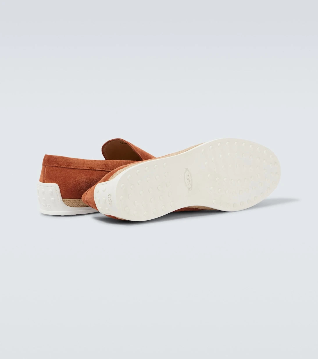 Tod's - Jute-trimmed suede slip-on shoes