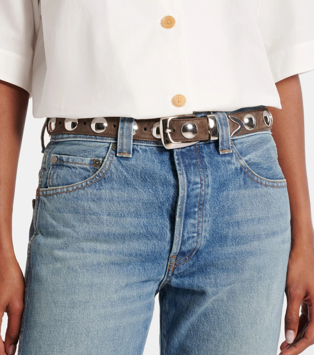 Khaite - Benny studded leather belt