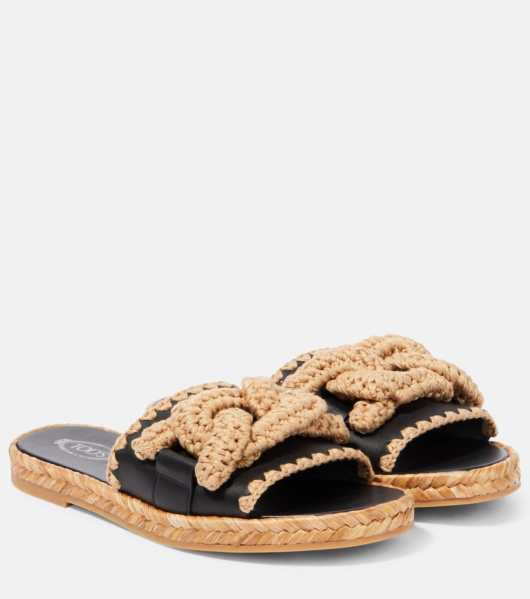 Tod's - Kate leather and jute slides