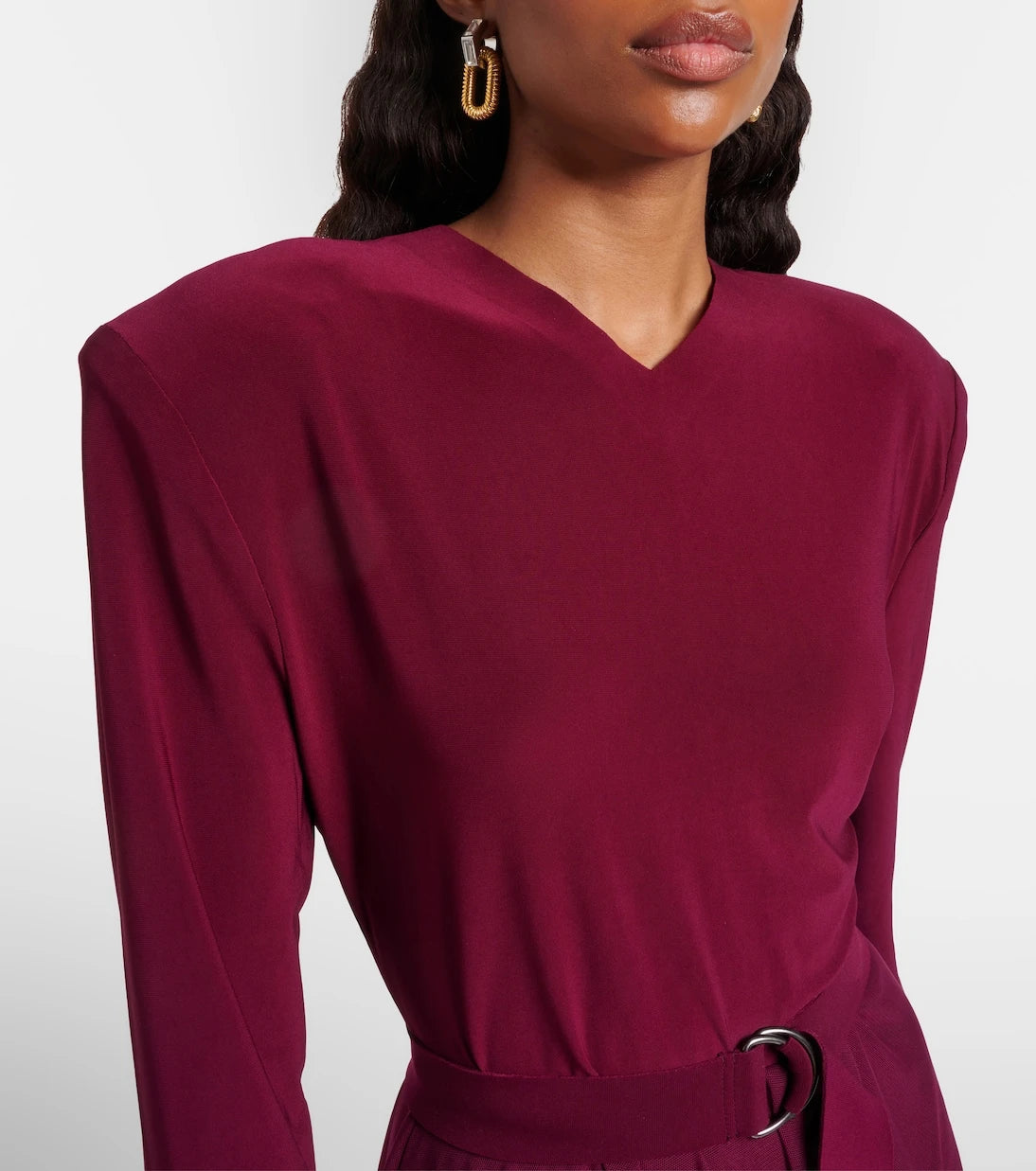 Norma Kamali - Belted semi-sheer bodysuit