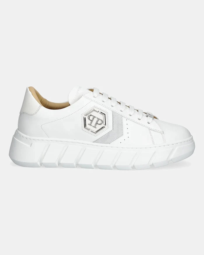 Кожени маратонки Philipp Plein Nappa Lo-Top Hexagon