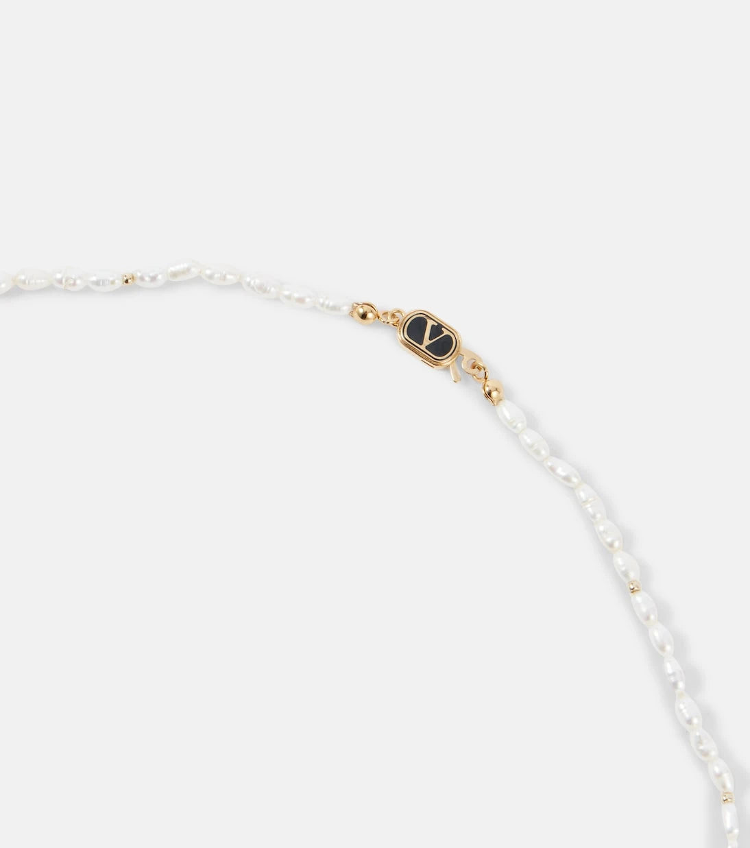 Valentino - Faux pearl and enamel necklace