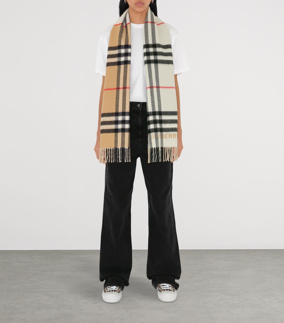 Cashmere Contrast Check Scarf