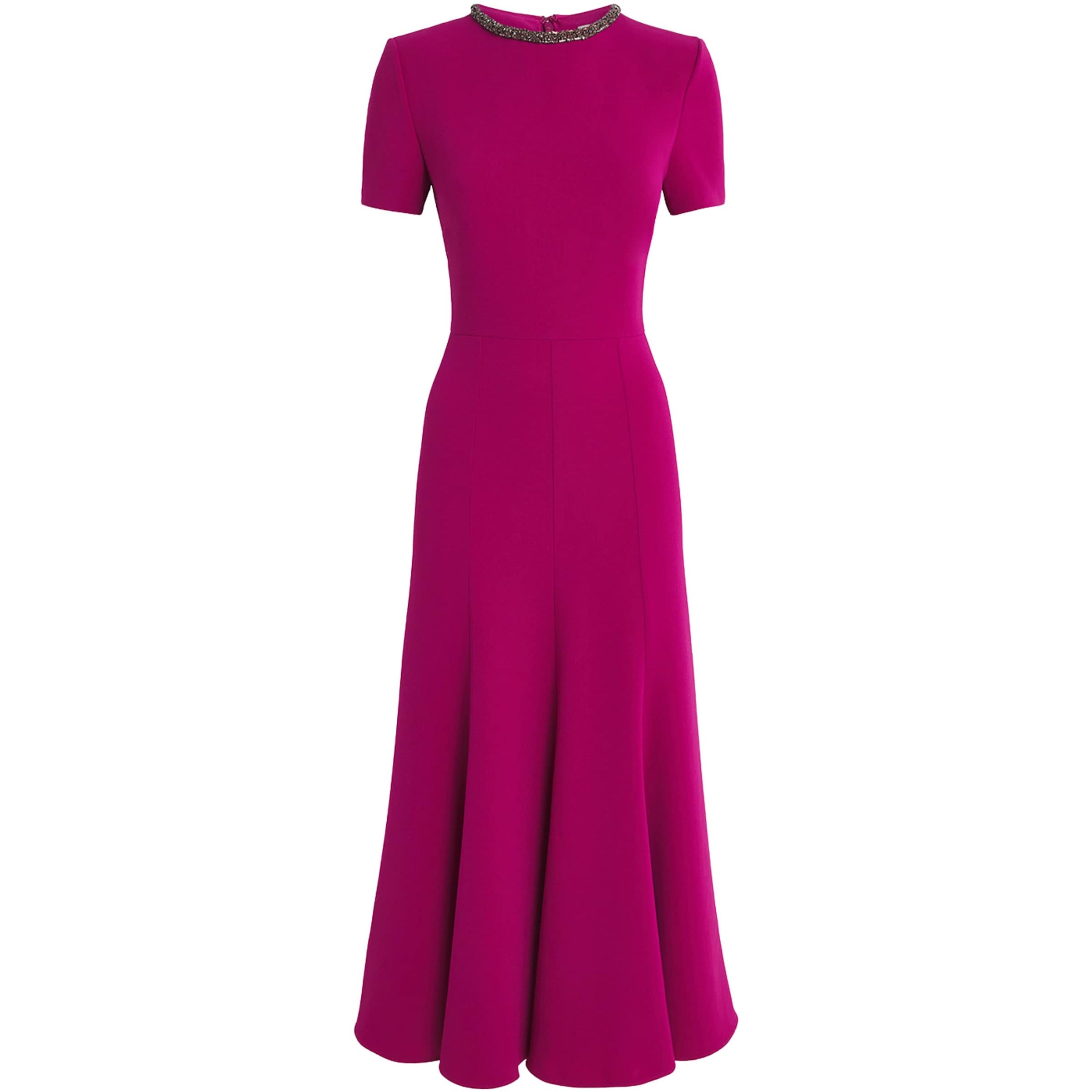 Burgundy Cady Crystal Midi Dress