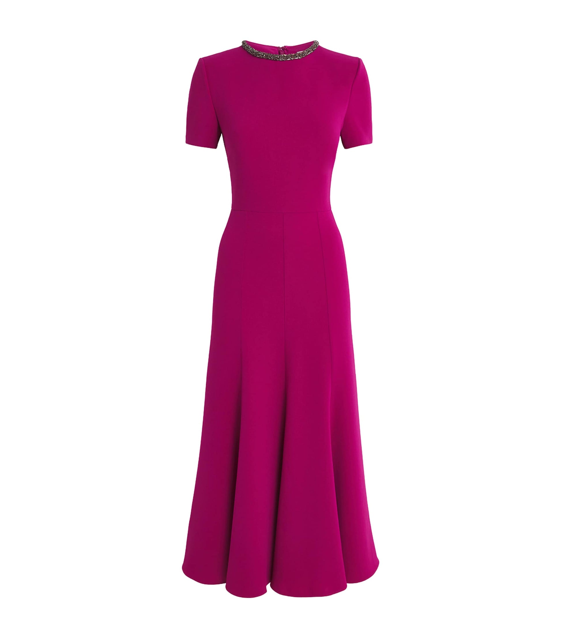 Burgundy Cady Crystal Midi Dress