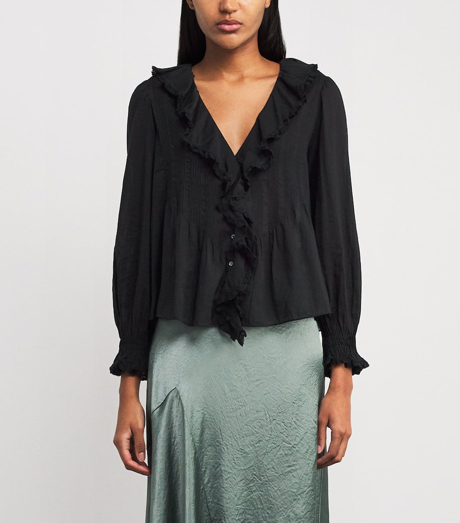 Ruffled Hardy Blouse BLACK