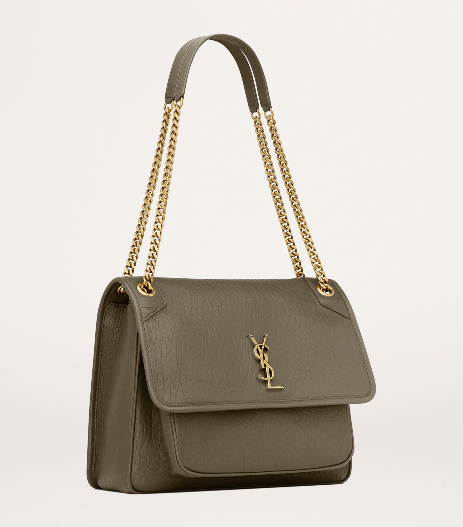 Saint Laurent Green Large Lambskin Niki Flap Bag