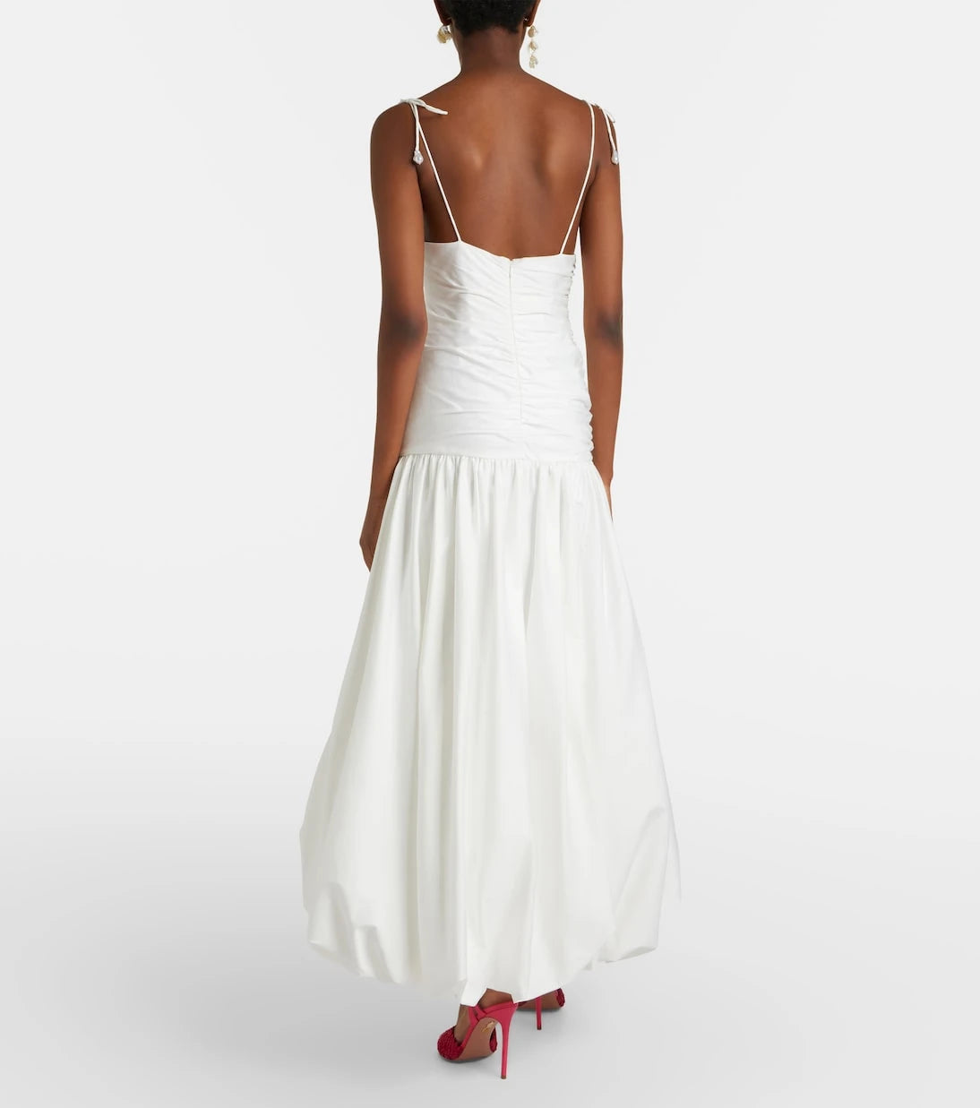 Self-Portrait - Gathered cotton-blend maxi dress