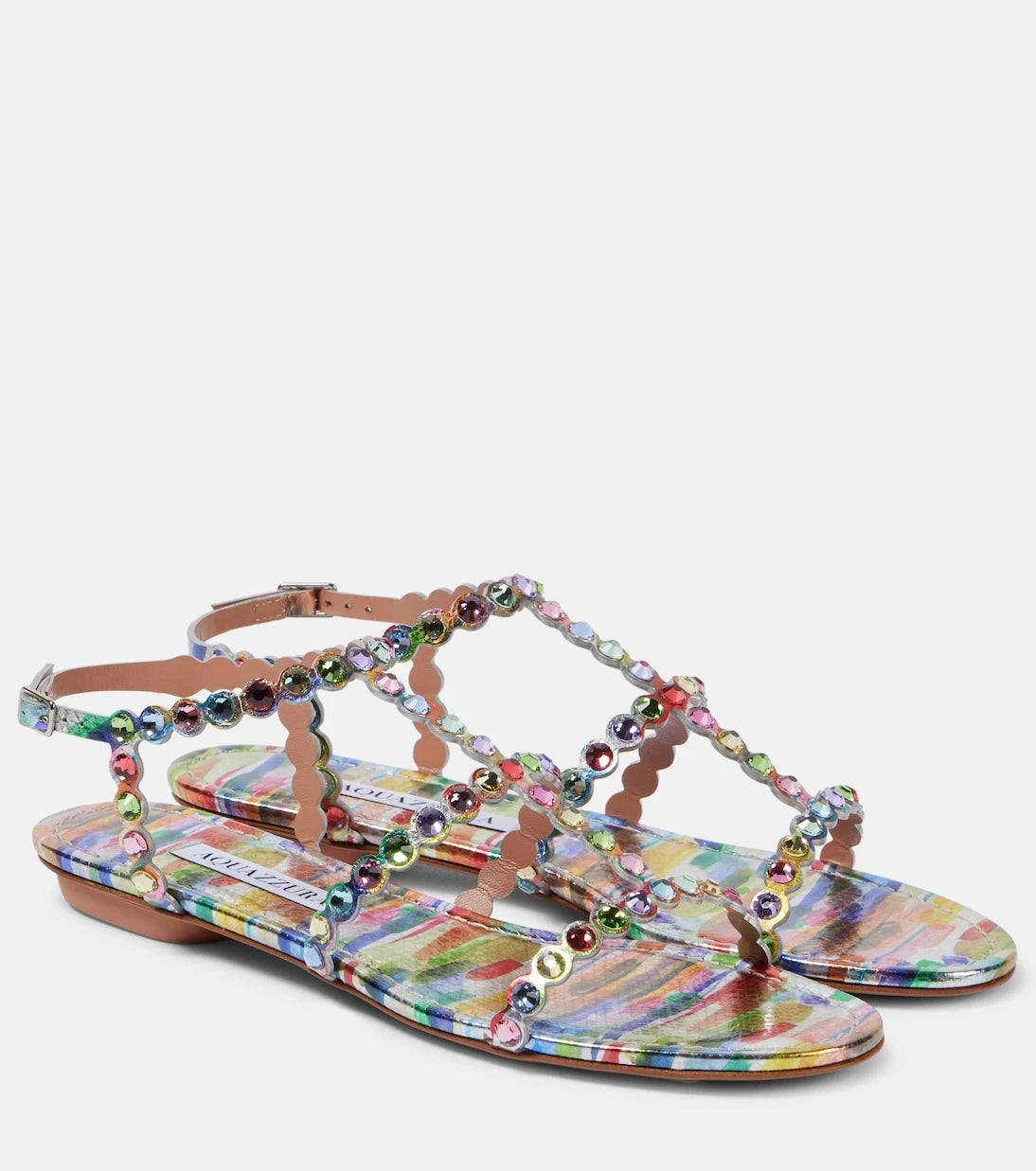 Aquazzura - Tequila embellished leather sandals