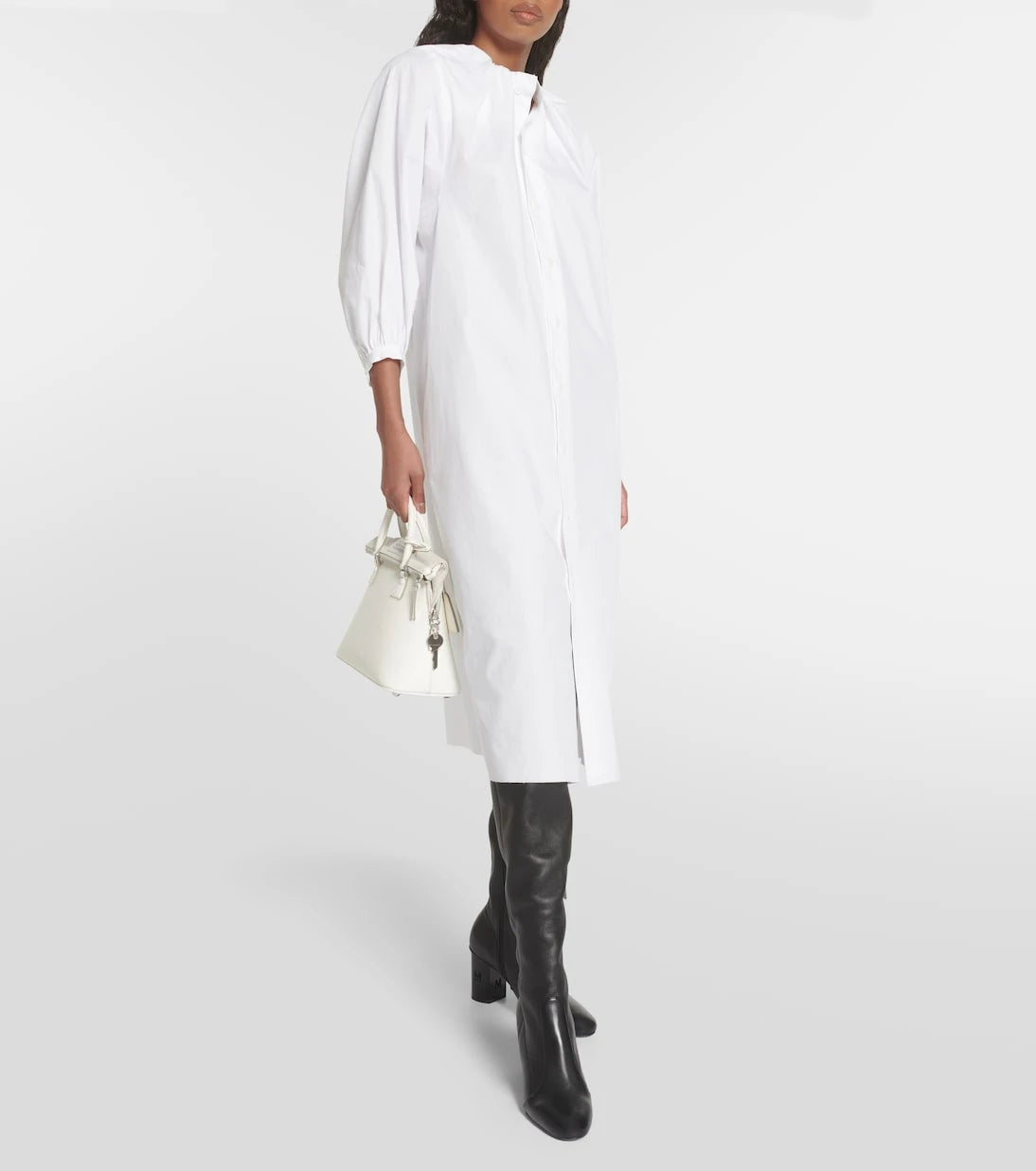 MM6 Maison Margiela - فستان ميدي من البوبلين القطني