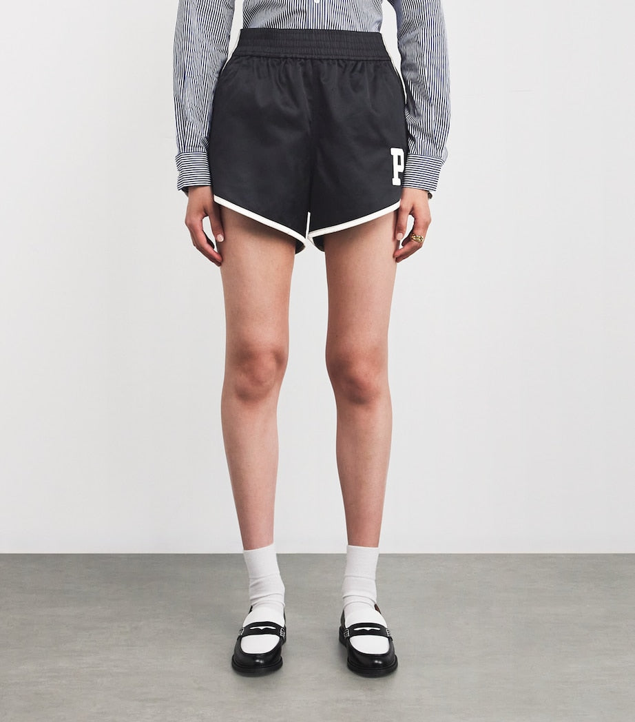 Sateen Logo Shorts POLO BLACK