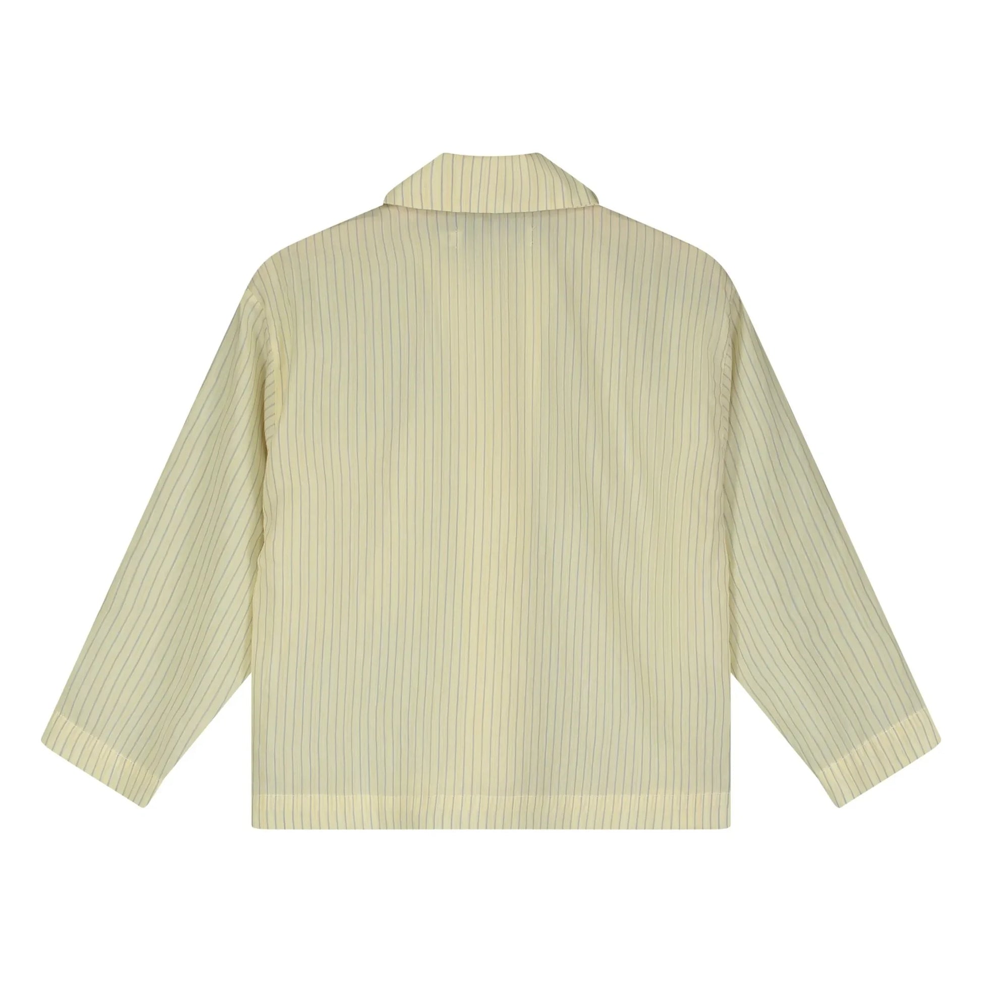 Tangerine - Striped Bowling Shirt | Pale yellow