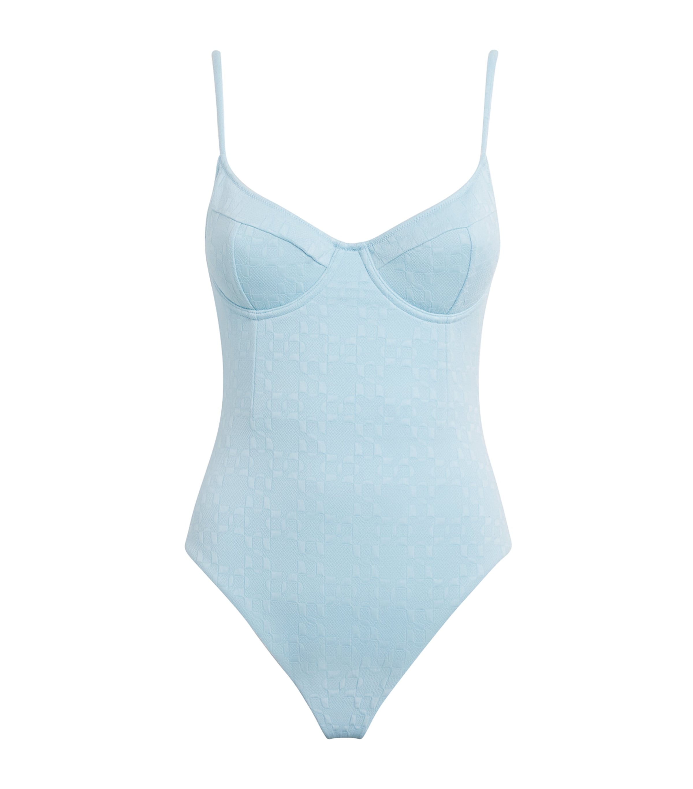 Blue Underwired Demi Swimsuit