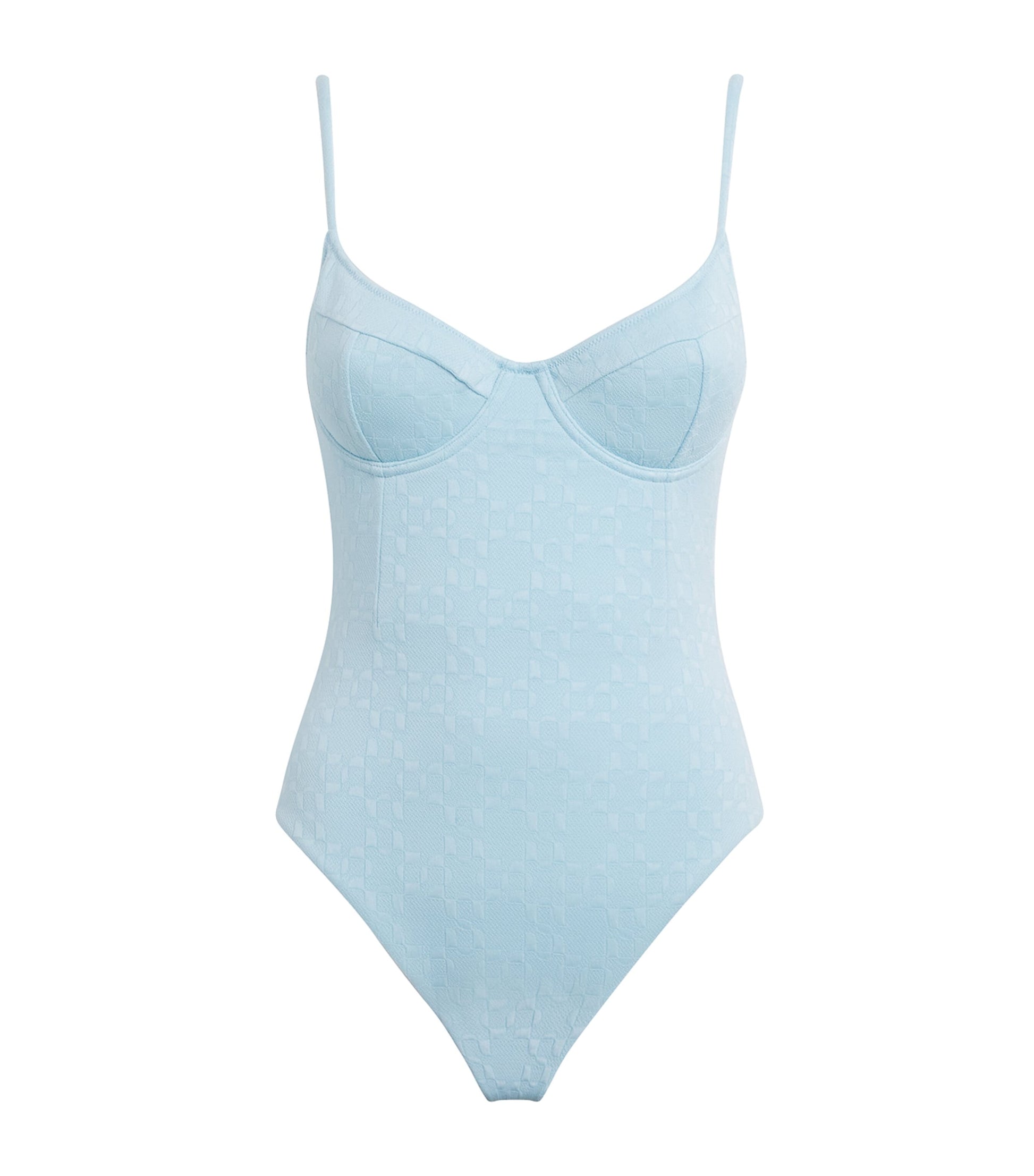 Blue Underwired Demi Swimsuit