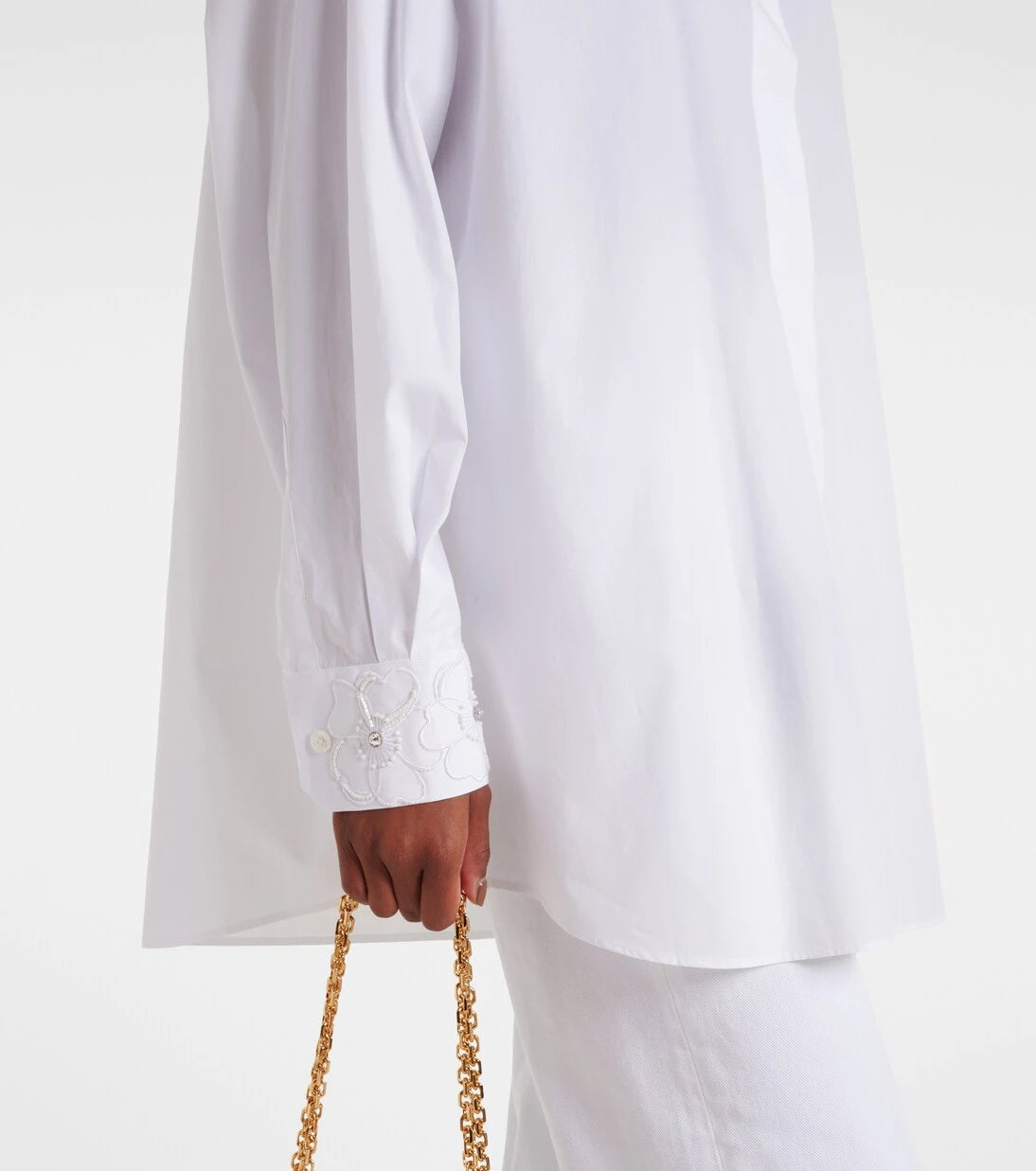 Dolce&Gabbana - Embroidered cotton poplin shirt