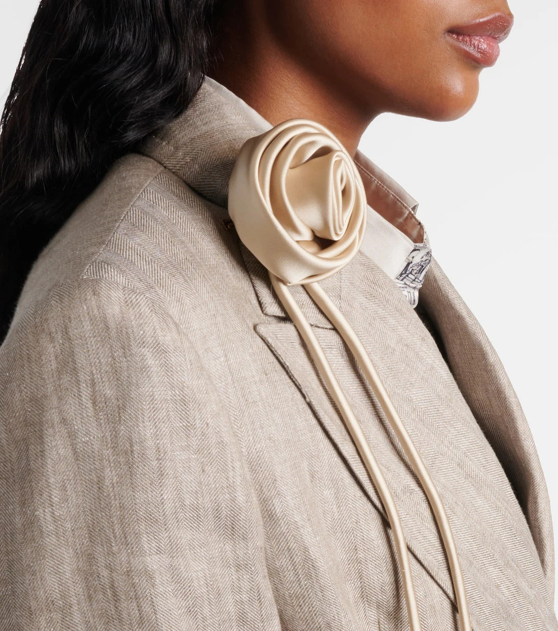 Max Mara - Moschea floral-appliqué satin brooch