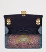 Small Crystal-Embellished Suede Serpenti Forever Day-to-Night Shoulder Bag BLUE MEDIUM